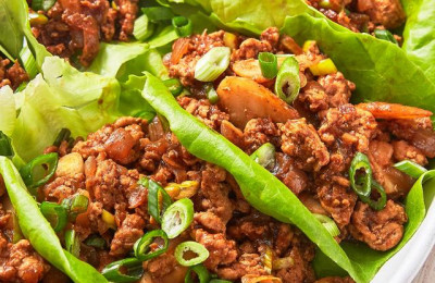 Chicken Lettuce Wraps Cooked in a Slow Cooker