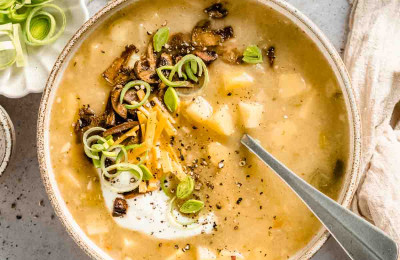 Smoky Flavored Vegetarian Potato Soup