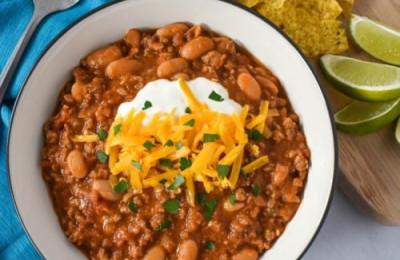 Chili Featuring Turkey, Chorizo, and White Beans
