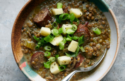 Kris' Flavorful Lentil and Sausage Soup