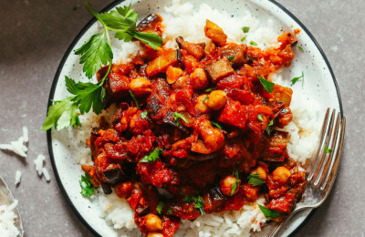 Chicken and Eggplant in a Moroccan Stew