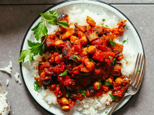 Chicken and Eggplant in a Moroccan Stew