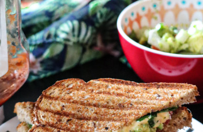 Texas Toast Sandwich with Guacamole and Cheese