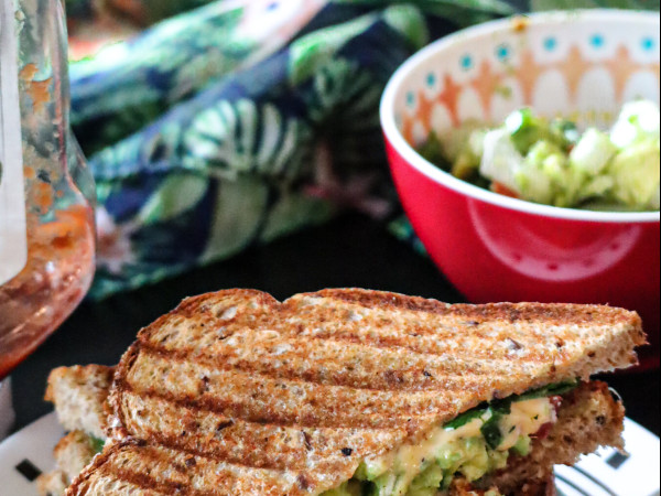 Texas Toast Sandwich with Guacamole and Cheese