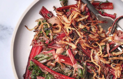 Sweet Onions and Red Chard Medley