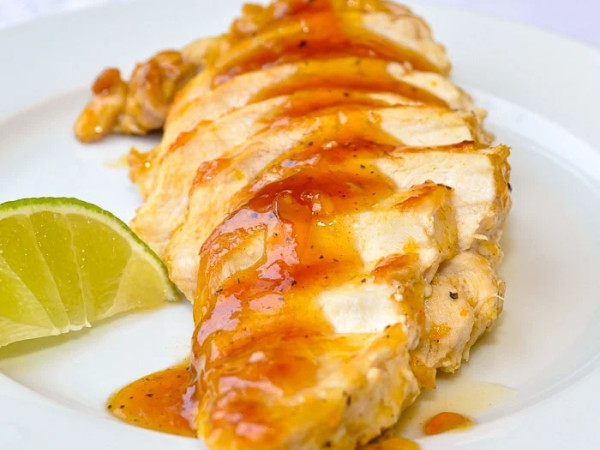 Juicy Chicken Breasts with Apricot Glaze from the Air Fryer