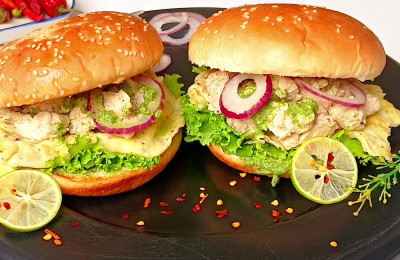Decadent Creamy Chicken Burger
