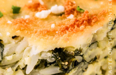 Spinach and Feta Casserole Prepared in an Air Fryer