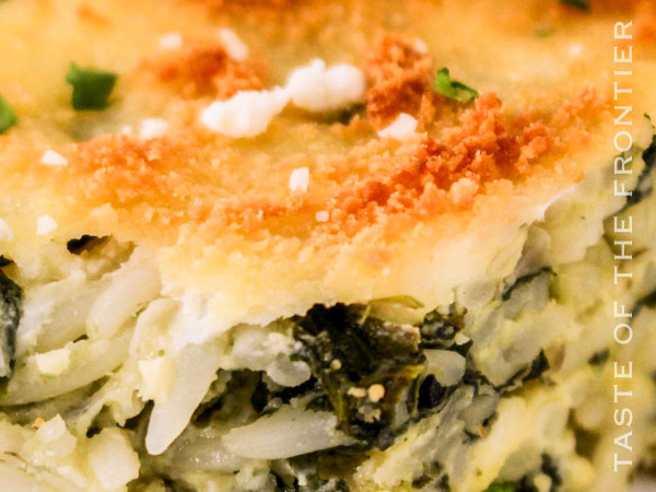 Spinach and Feta Casserole Prepared in an Air Fryer