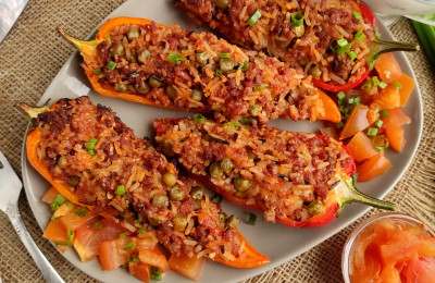 Peppers Stuffed with Taco Mixture