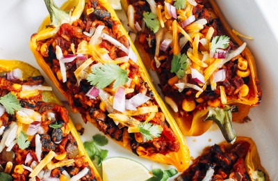 Mexican-Greek Fusion Stuffed Peppers