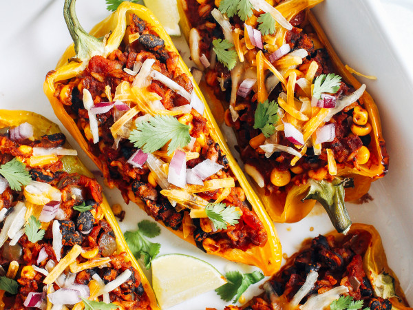 Mexican-Greek Fusion Stuffed Peppers