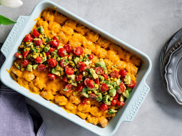 Tater Tot® Casserole with Bacon and Chorizo, Air Fryer Style
