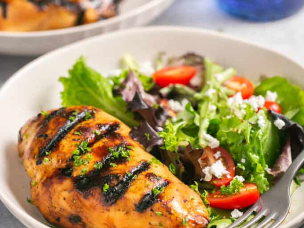 Grilled Chicken with a Brick Weight