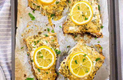 Healthy Salmon with Dijon Sauce for One
