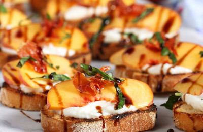 Grilled Nectarine and Honey Ricotta Toast