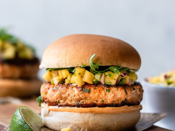 Lively Asian-Inspired Salmon Burgers