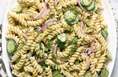 Creamy Avocado Cucumber Pasta Dish
