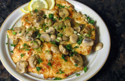 Oven-Roasted Lemon Chicken Thighs with Mushroom Sauce