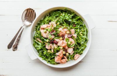Salmon Salad with a Burst of Fruity Flavor