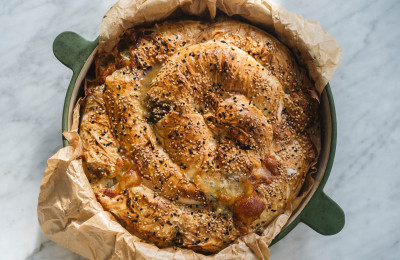 Feta Cheese and Brussels Sprouts Pastry Roll