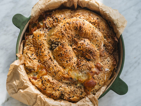 Feta Cheese and Brussels Sprouts Pastry Roll