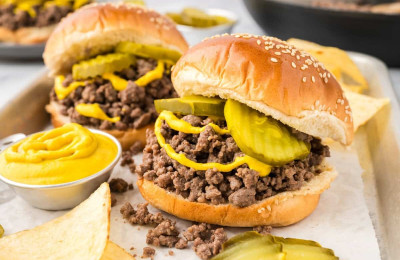 Loose Meat Sandwiches with a Mediterranean Twist