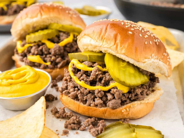 Loose Meat Sandwiches with a Mediterranean Twist