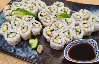 Unassembled California Roll Sushi
