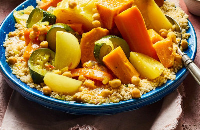 Moroccan-Style Couscous and Rhubarb Dish