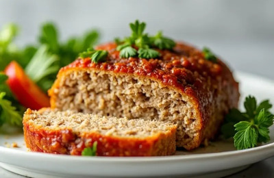 Quinoa Meatloaf with Buffalo Veggies