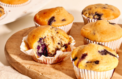 Lemon-Infused Blueberry Protein Muffins