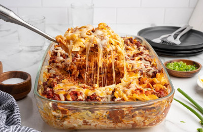 Cheesy Noodle Casserole with Sour Cream