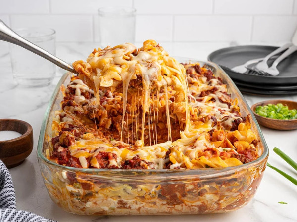 Cheesy Noodle Casserole with Sour Cream