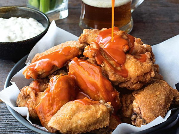 Omelet with Buffalo Wings and Blue Cheese