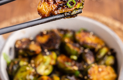 Brussels Sprouts with Kung Pao Flavors