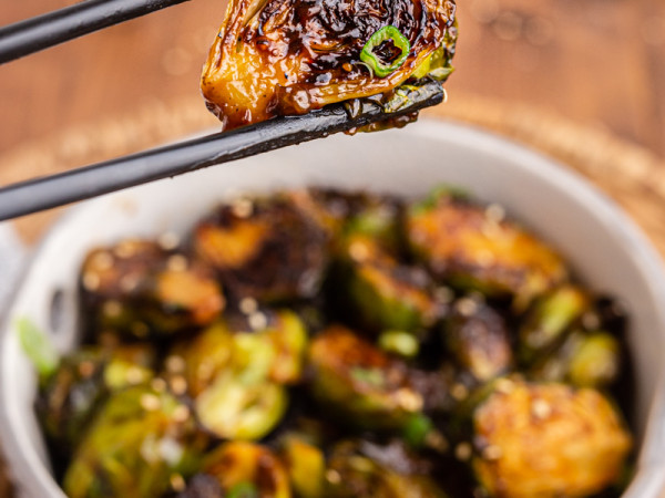 Brussels Sprouts with Kung Pao Flavors