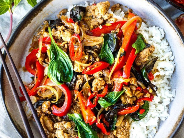 Thai Basil Chicken with a Kick