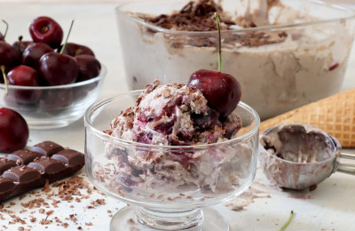 Vegan Chocolate-Cherry Chip Ice Cream Treat