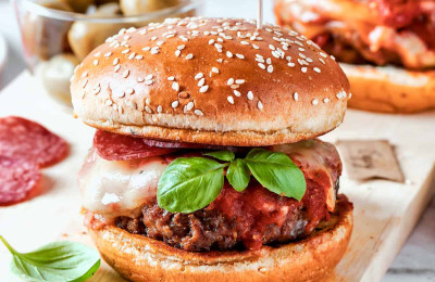 Burgers Made with Fresh Basil