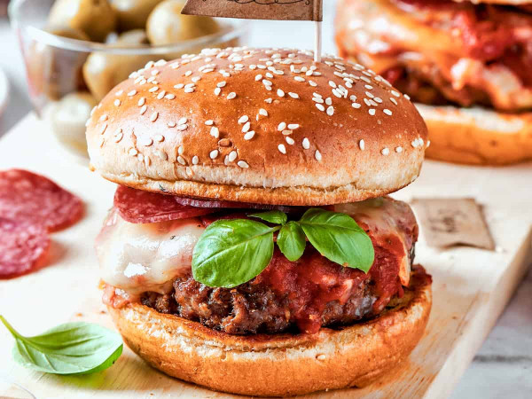 Burgers Made with Fresh Basil